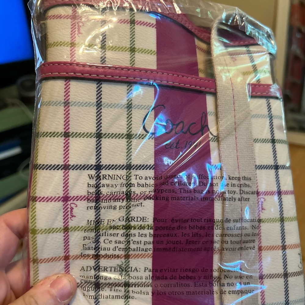 Coach plaid little handbag. New.